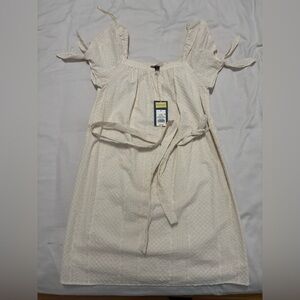 Universal Thread Cream Dress with Off Shoulder Details